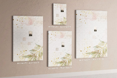 Tableau en liège déco Feuilles délicates sur fond pastel