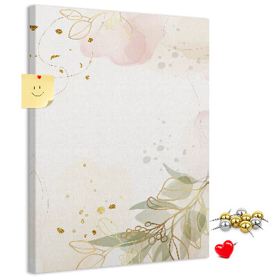 Tableau en liège déco Feuilles délicates sur fond pastel