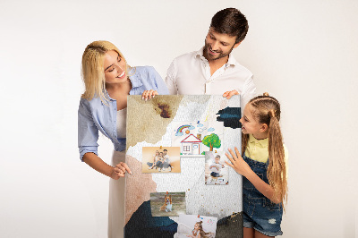Tableau de liège Taches abstraites aux couleurs atténuées
