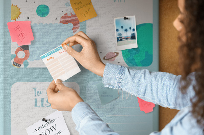 Tableau en liège déco Agenda cosmique à motif planétaire