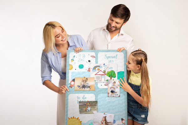 Tableau en liège déco Agenda cosmique à motif planétaire