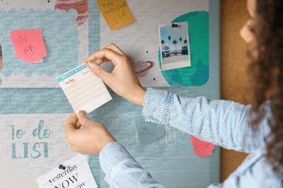 Tableau en liège déco Agenda cosmique à motif planétaire