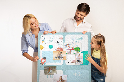 Tableau en liège déco Agenda cosmique à motif planétaire