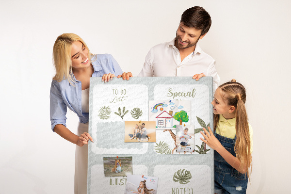 Tableau de liège Thème jungle avec animaux exotiques
