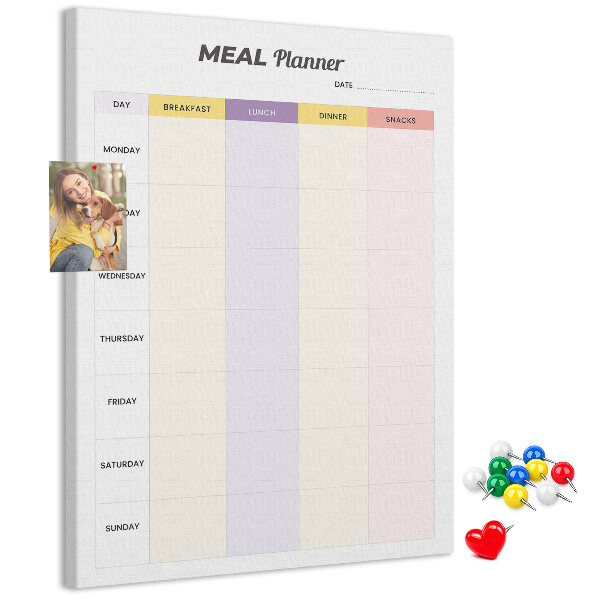 Tableau en liège déco Planificateur de repas pour chaque jour de la semaine