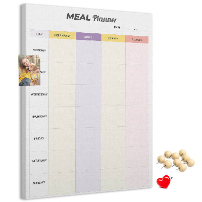 Tableau en liège déco Planificateur de repas pour chaque jour de la semaine