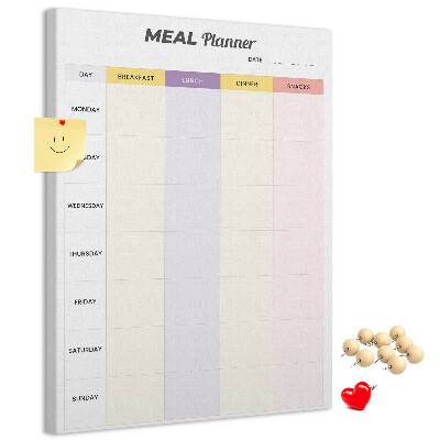 Tableau en liège déco Planificateur de repas pour chaque jour de la semaine