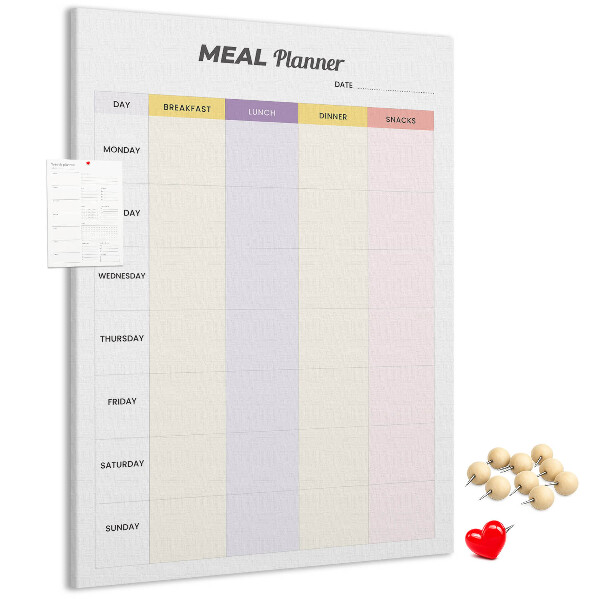Tableau en liège déco Planificateur de repas pour chaque jour de la semaine