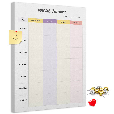 Tableau en liège déco Planificateur de repas pour chaque jour de la semaine