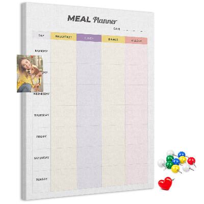Tableau en liège déco Planificateur de repas pour chaque jour de la semaine