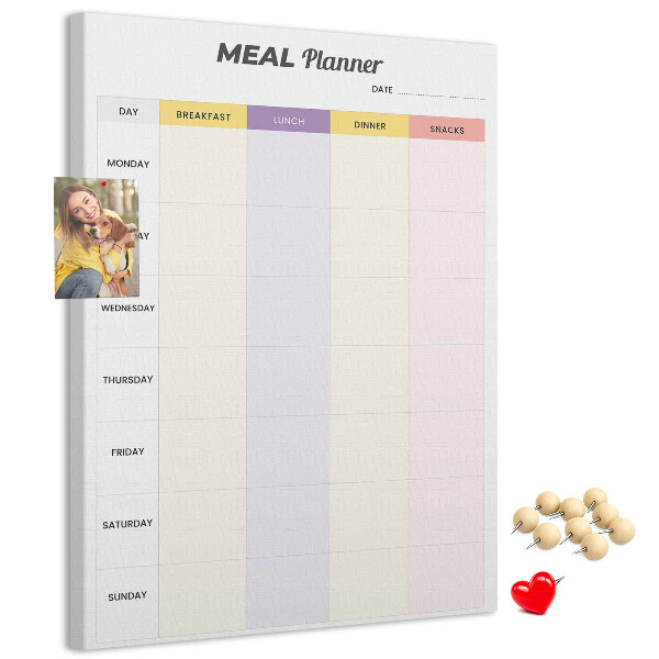 Tableau en liège déco Planificateur de repas pour chaque jour de la semaine