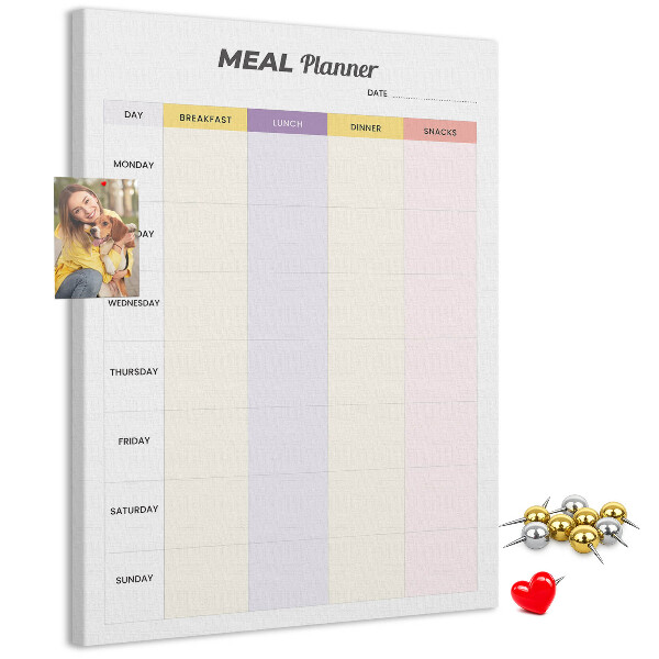 Tableau en liège déco Planificateur de repas pour chaque jour de la semaine
