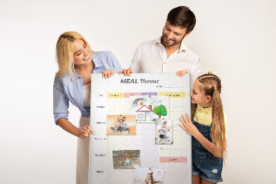 Tableau de liège Planificateur de repas avec sections colorées