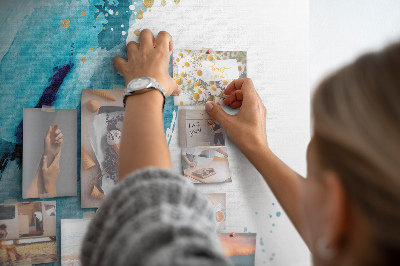 Tableau en liège déco Des bleus abstraits avec des touches dorées