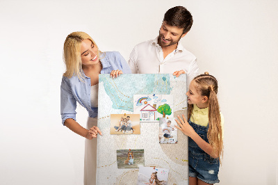 Tableau en liège fantaisie Des formes abstraites aux couleurs délicates