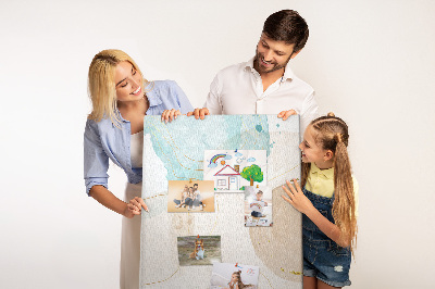 Tableau en liège fantaisie Des formes abstraites aux couleurs délicates