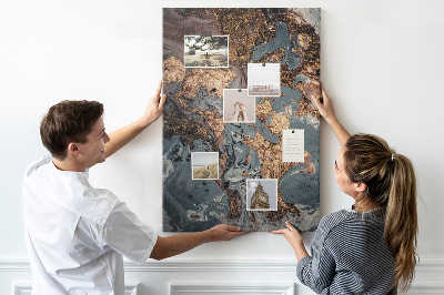 Tableau de liège Vagues abstraites avec une touche métallique