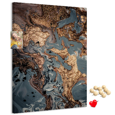 Tableau de liège Vagues abstraites avec une touche métallique