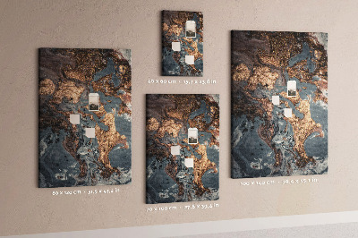 Tableau de liège Vagues abstraites avec une touche métallique