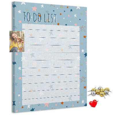 Tableau en liège déco Thème étoile pour les listes de tâches