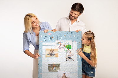 Tableau en liège déco Thème étoile pour les listes de tâches