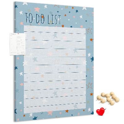 Tableau en liège déco Thème étoile pour les listes de tâches