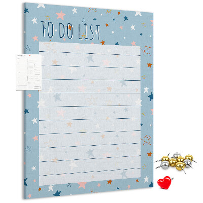 Tableau en liège déco Thème étoile pour les listes de tâches