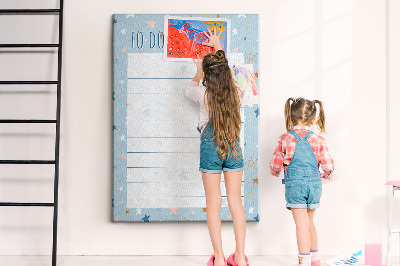 Tableau en liège déco Thème étoile pour les listes de tâches