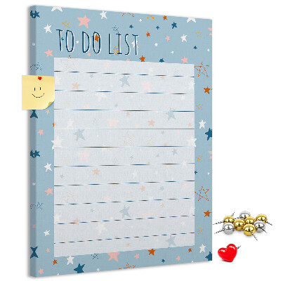 Tableau en liège déco Thème étoile pour les listes de tâches