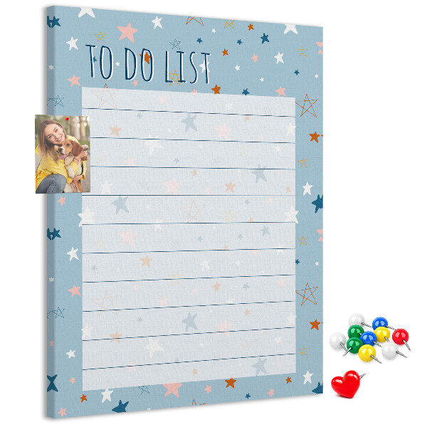 Tableau en liège déco Thème étoile pour les listes de tâches