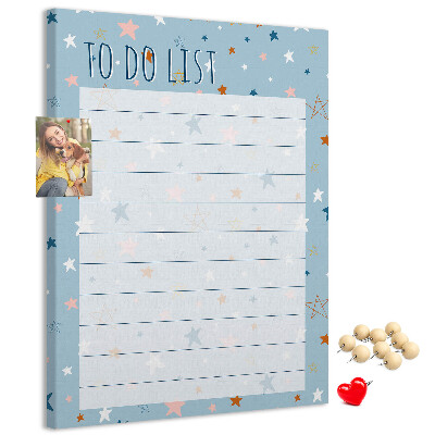 Tableau en liège déco Thème étoile pour les listes de tâches