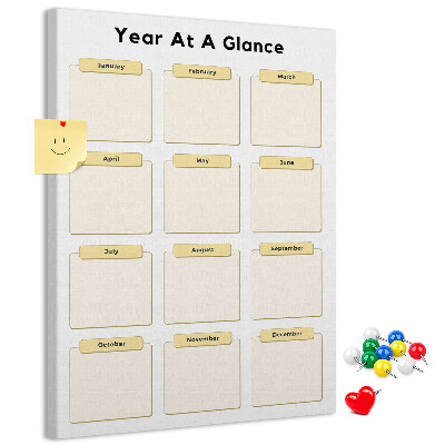Tableau de liège Calendrier annuel pour la planification d'événements