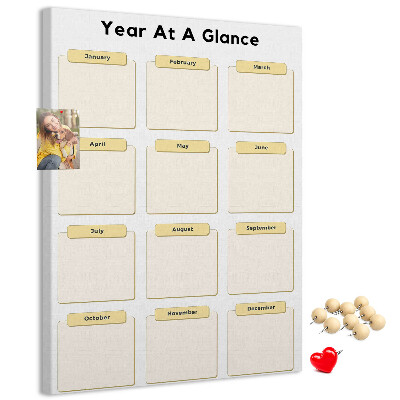 Tableau de liège Calendrier annuel pour la planification d'événements
