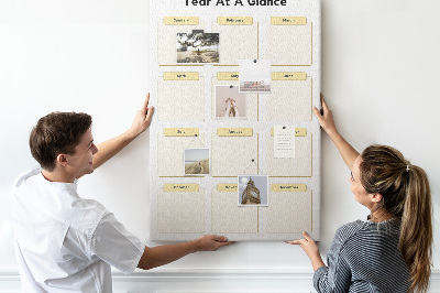 Tableau de liège Calendrier annuel pour la planification d'événements