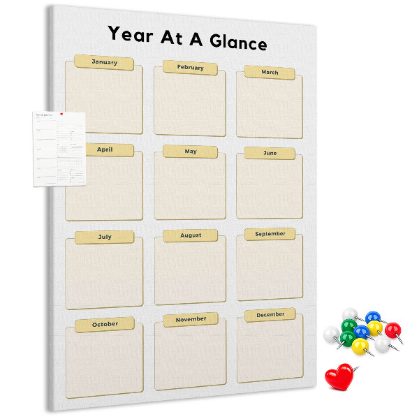 Tableau de liège Calendrier annuel pour la planification d'événements