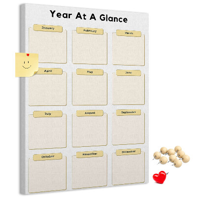 Tableau de liège Calendrier annuel pour la planification d'événements