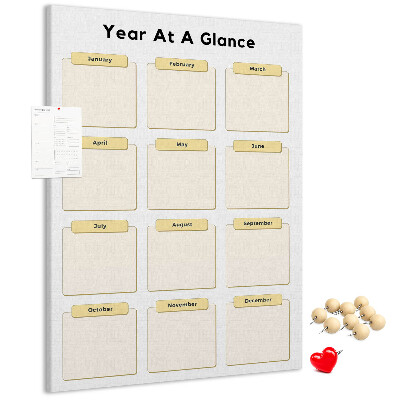 Tableau de liège Calendrier annuel pour la planification d'événements