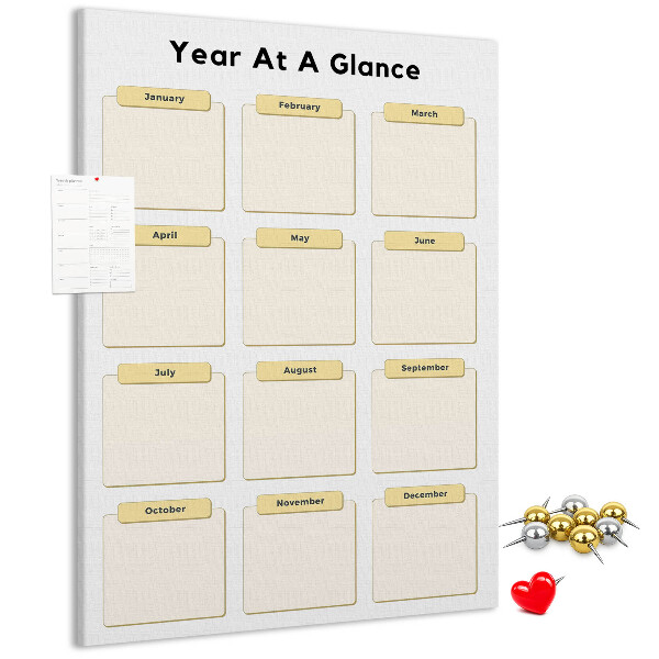 Tableau de liège Calendrier annuel pour la planification d'événements