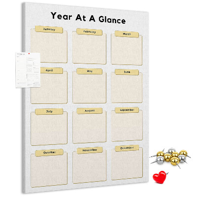 Tableau de liège Calendrier annuel pour la planification d'événements