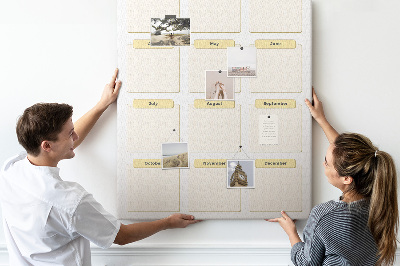 Tableau de liège Calendrier annuel pour la planification d'événements