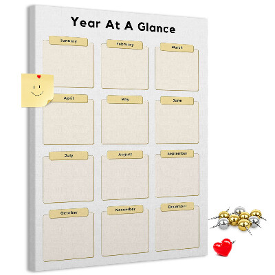 Tableau de liège Calendrier annuel pour la planification d'événements