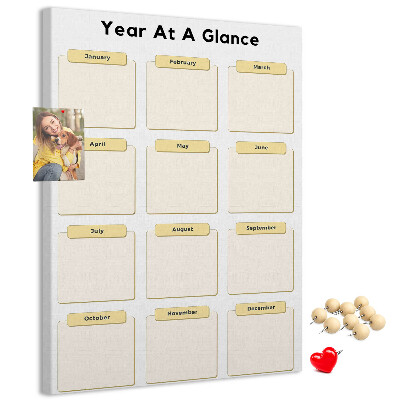 Tableau de liège Calendrier annuel pour la planification d'événements