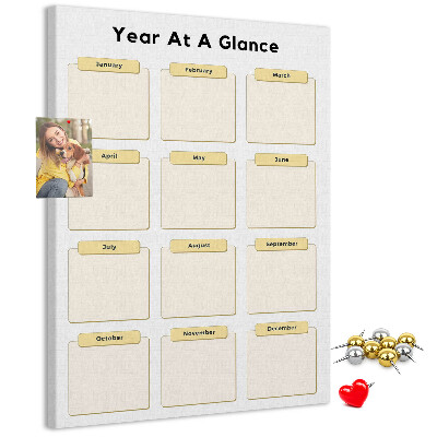 Tableau de liège Calendrier annuel pour la planification d'événements