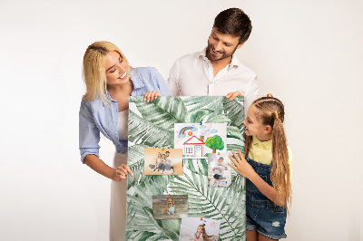Tableau en liège fantaisie Feuilles tropicales dans des tons de vert