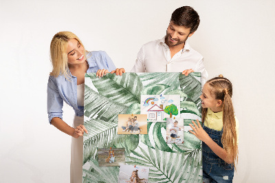 Tableau en liège fantaisie Feuilles tropicales dans des tons de vert