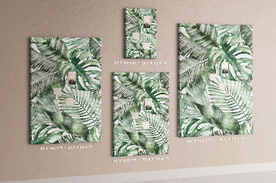 Tableau en liège fantaisie Feuilles tropicales dans des tons de vert