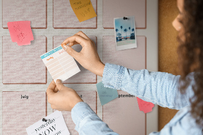 Tableau en liège déco Calendrier d'anniversaires avec espace pour les notes
