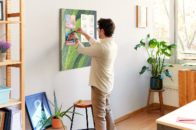 Tableau en liège fantaisie Des vagues de feuilles vertes aux nuances subtiles