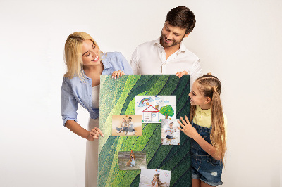 Tableau en liège fantaisie Des vagues de feuilles vertes aux nuances subtiles
