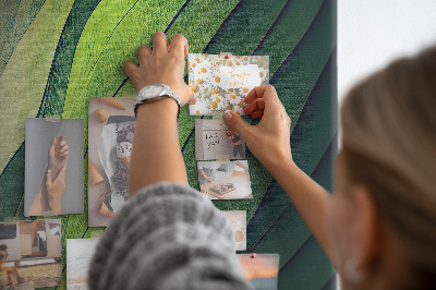 Tableau en liège fantaisie Des vagues de feuilles vertes aux nuances subtiles